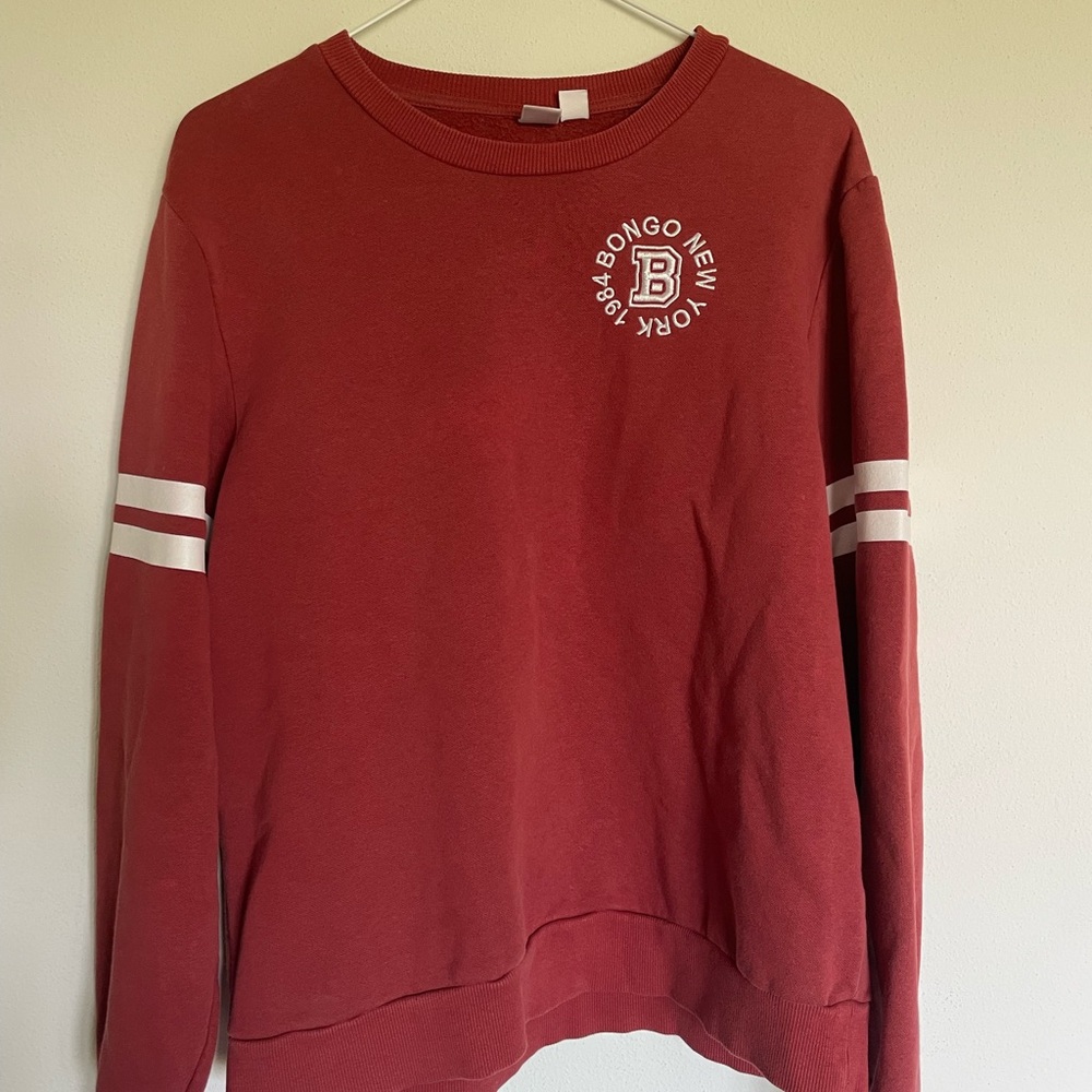 BONGO Women's Brick Red Crew Neck Sweater